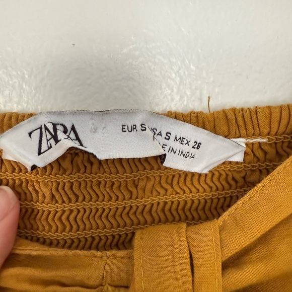 ZARA Mustard Yellow Tie-Front Dress - Picture 5 of 8